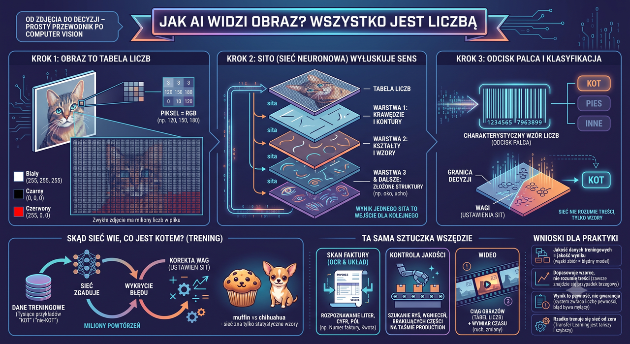 Infografika pokazująca, jak AI widzi obraz